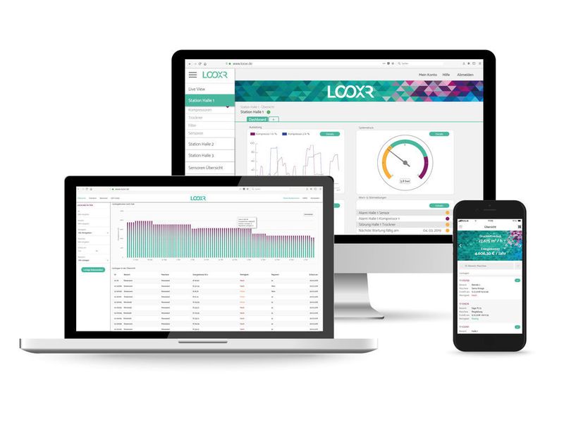 Maximale Transparenz, Versorgungssicherheit und Energieeffizienz – mit „Looxr Druckluft 4.0“ soll das in Zukunft auch für Druckluft möglich sein. (Looxr)