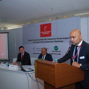 Addressing the conference at the India Expocentre, Greater Noida