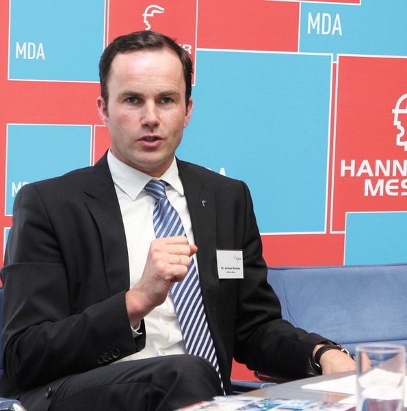 6000 Aussteller erwartet Dr. Jochen Köckler, Vorstandsmitglied der Deutsche Messe AG, auf der Hannover-Messe 2013. (Bild: Fouhy)