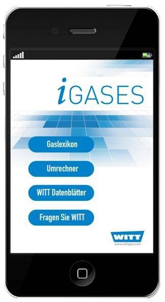 Ein Nachschlagewerk für technische Gase – iGases von Witt-Gasetechnik. (Bild: Witt-Gasetechnik)