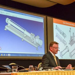 Andrew Chinn von ITI präsentierte das Tool Cadfix. Es verspricht die Datenreduktion von CAD-Modellen einzelner Komponenten wie Pumpen um mehr als 90 %.