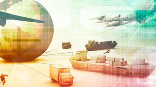 Der globale Warentransport mit seinen ineinander verzahnten Lieferketten stellt die Logistik- und Produktionsprozesse vor große Herausforderungen. (Bild: © kentoh - stock.adobe.com)