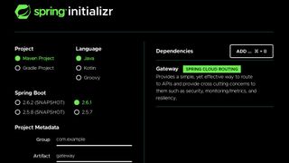 Erstellen des Gateway-Service im Initializr. (Bild: Koller / Spring.io)