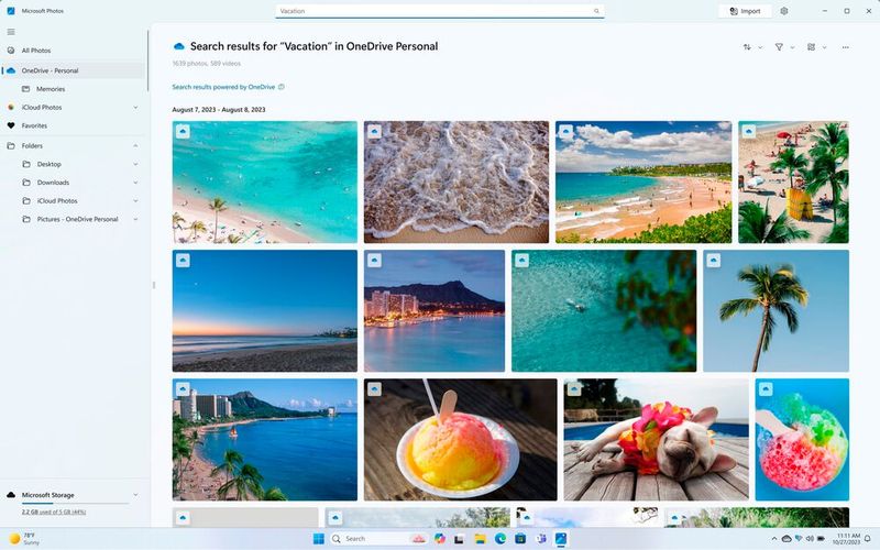 Auch die Suche nach Bildern soll durch KI-Hilfe einfacher werden. (Bild: Microsoft)