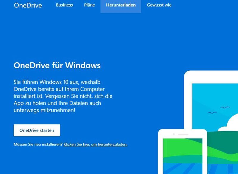 OneDrive-Client herunterladen. (Joos/Microsoft)