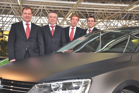 Das Rittersbacher-Team: (v. li.) Gesellschafter Daniel Rittersbacher, Geschäftsführer Bernd Antony, Marketingleiter Alexander Lösch und Verkaufsleiter Steffen Schmidt. (Archiv: Vogel Business Media)