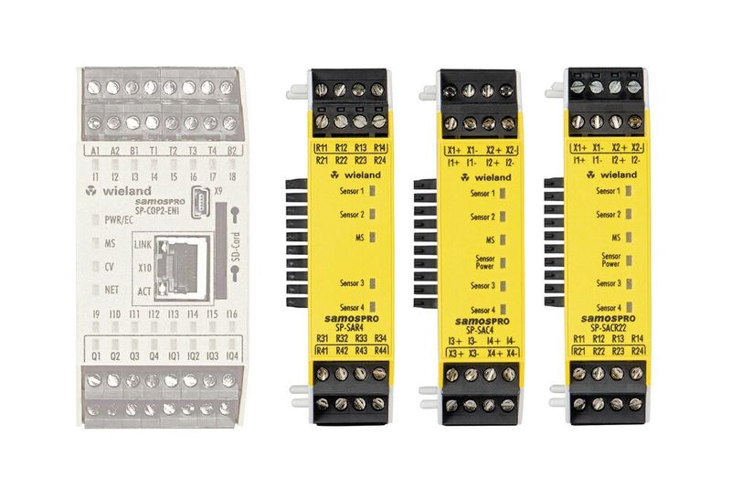 Mit der Erweiterung seiner Sicherheitssteuerung samos Pro um drei neue Eingangsmodule ermöglicht Wieland ab sofort eine sichere Analogwertverarbeitung.  (Wieland Electric)