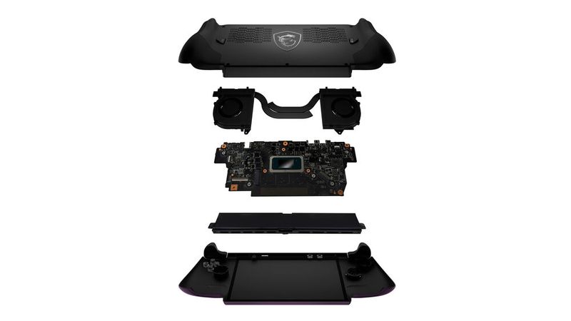 Das Innenleben des MSI Claw 8 EX AI+ mit dem Intel Arc G3 Extreme auf dem Mainboard.  (Bild: MSI)