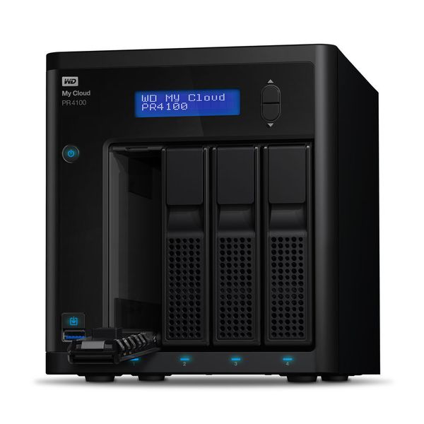 Bis zu 32 TB an Daten fasst die My Cloud Pro PR4100. Die Anwendungssuite umfasst Plex Media Server und eine Anbindung an die Adobe Creative Cloud. (Bild: Western Digital)