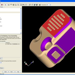 Abb.2: Mit FloWizard V2.1 extrahierte Geometrie des Schalldämpfers.