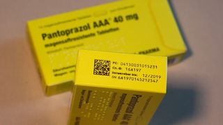 Serialisierte, FMD-konforme Verpackung, hergestellt von GE Pharmaceuticals im Auftrag von Wörwag (GE Pharmaceuticals)