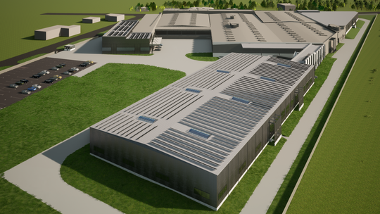 Neubau in Polen: Die Logistik- und Montagehalle wird in Ostrzeszów stehen. (Bild:  Mayr Antriebstechnik)