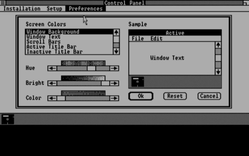 Auf den meisten PCs anno 1985 sah Windows so aus. Denn EGA-Grafikkarten und Farbmonitore waren noch Mangelware. (Bild: Vogel IT-Medien)