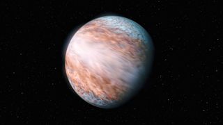 Künstlerische Darstellung der Überschallwinde auf WASP-127b (Bild: ESO/L. Calçada)