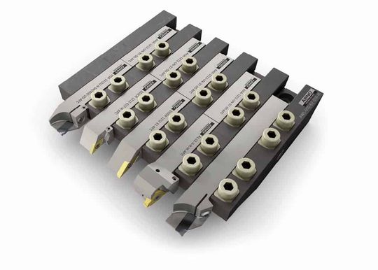 (Das Werkzeugaufnah- mesystem AWL mit  integrierter Kühlmittelzufuhr kann bis zu sechs Werkzeuge aufnehmen. Bild: Arno)