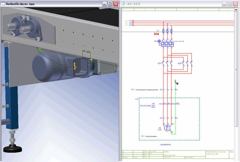 Mechatronik leicht gemacht:  Auf Basis der mechanischen Vorgaben im 3D-Modell und der elektrischen Verschaltung kann per EMI online die Kabellänge unter Berücksichtigung der Verlegewege ermittelt werden. (Archiv: Vogel Business Media)