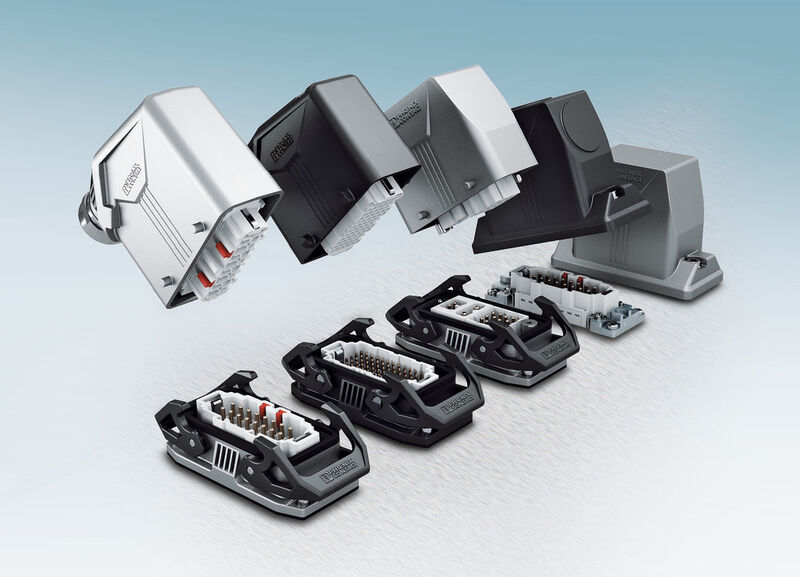 Die schweren Steckverbinder aus der Produktfamilie Heavycon Complete genügen der Schutzart IP69K und sind damit dicht, langlebig und robust. (Bild: Phoenix Contact)