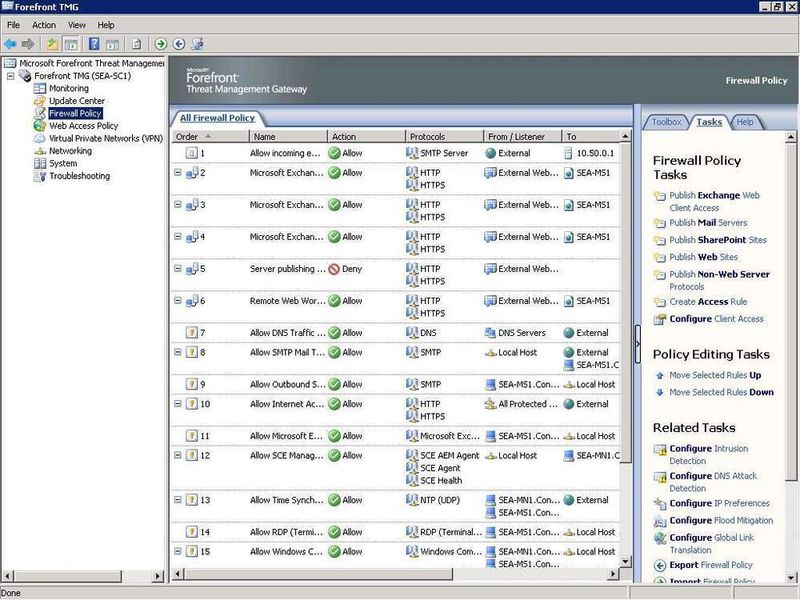 Abbildung 1: Im EBS kommt als Firewall Forefront Threat Management Gateway Medium Business Edition zum Einsatz. (Archiv: Vogel Business Media)