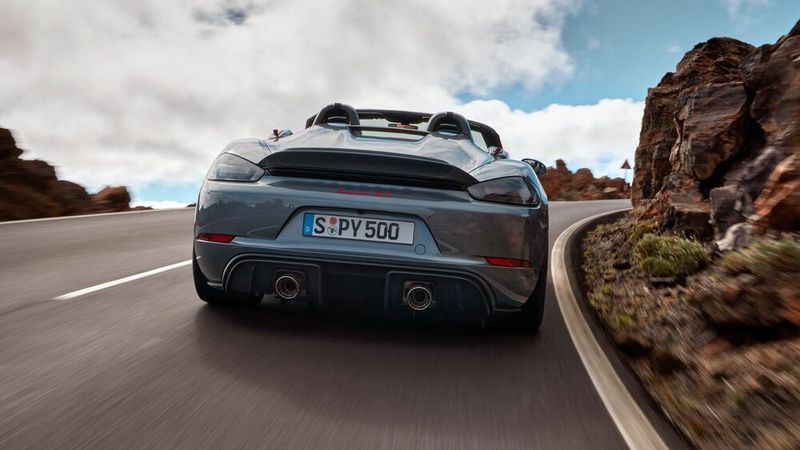 Aerodynamisch optimiert: Das Heck des 718 Spyder RS. (Bild: Porsche)
