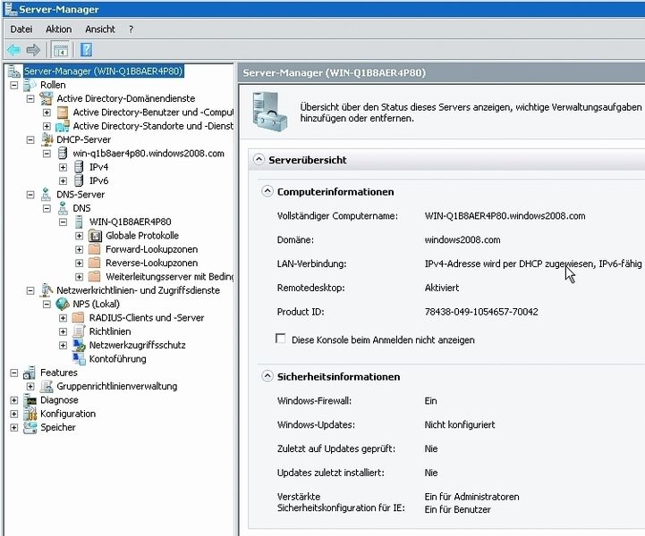 Bild 6: Zentrale Verwaltungsschnittstelle – der Server Manager (Archiv: Vogel Business Media)