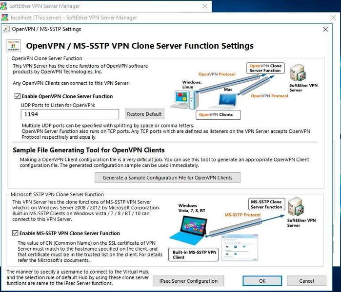 SoftEther VPN arbeitet auch mit OpenVPN zusammen. (Joos / SoftEther VPN)