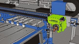 Simulation des Schiebeschlittens der Koordinatenmaschine Nimak Multiflex mit Visual Components. (Visual Components)