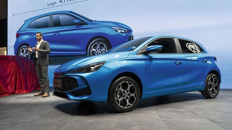 Bodenständiger ist der Kleinwagen MG3, der als Hybrid kommt. (Bild: GIMS)