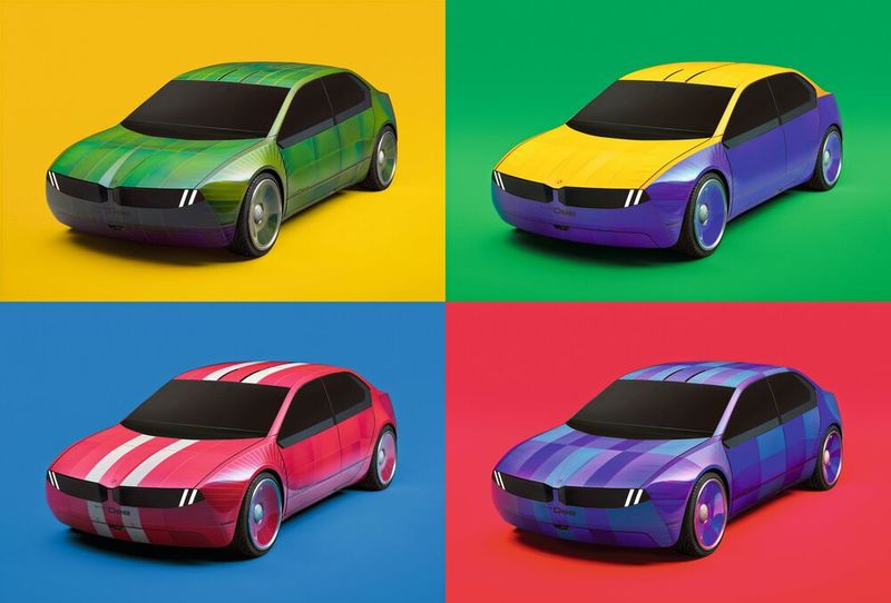 Die Karosserie des BMW i Vison Dee kann bis zu 32 verschiedene Farben annehmen. (Bild: BMW/Enes Kucevic)