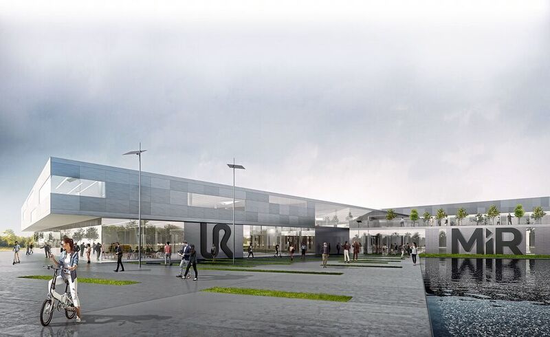 Die Vision des neuen Cobot-Zentrums in Odense. Das endgültige Design der Architektur steht noch nicht fest. (UR / MiR)