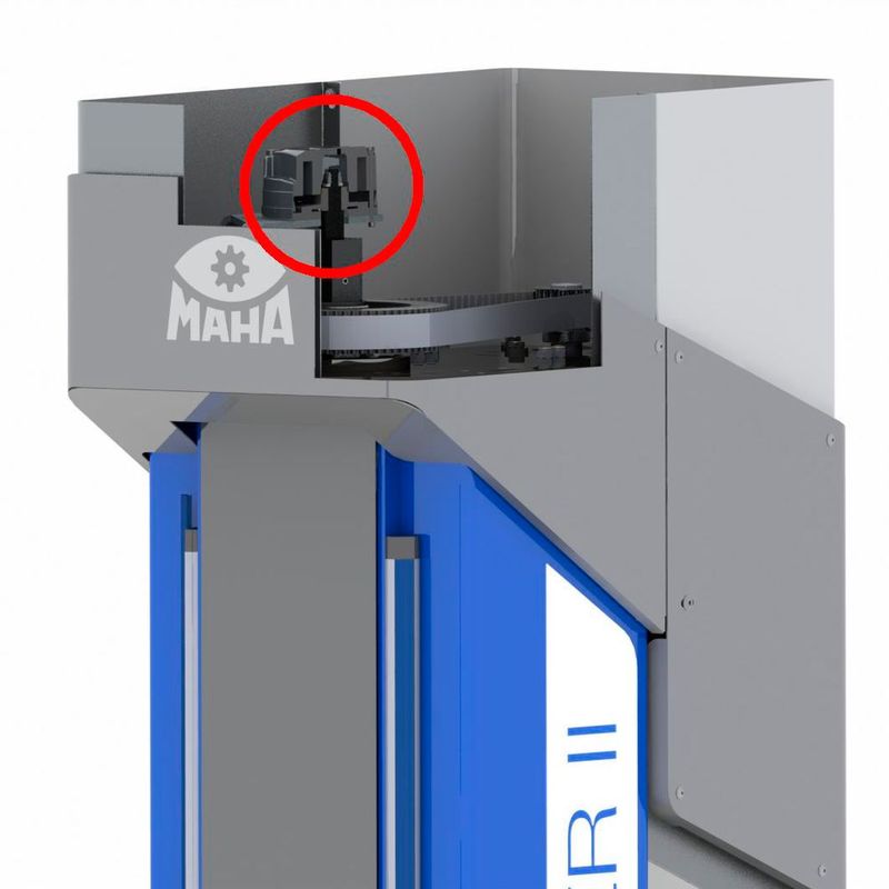 Ein integrierter Elektromagnet löst die Spindelbremse (Kreis) beim Heben und Absenken.