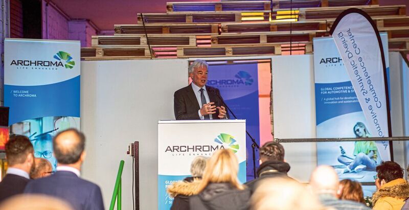 Eröffnungsfeier des neuen Archroma Global Competence Center for Automotive & Synthetic Dyeing am Standort Korschenbroich, im Beisein von Alexander Wessels, CEO von Archroma. (Archroma)