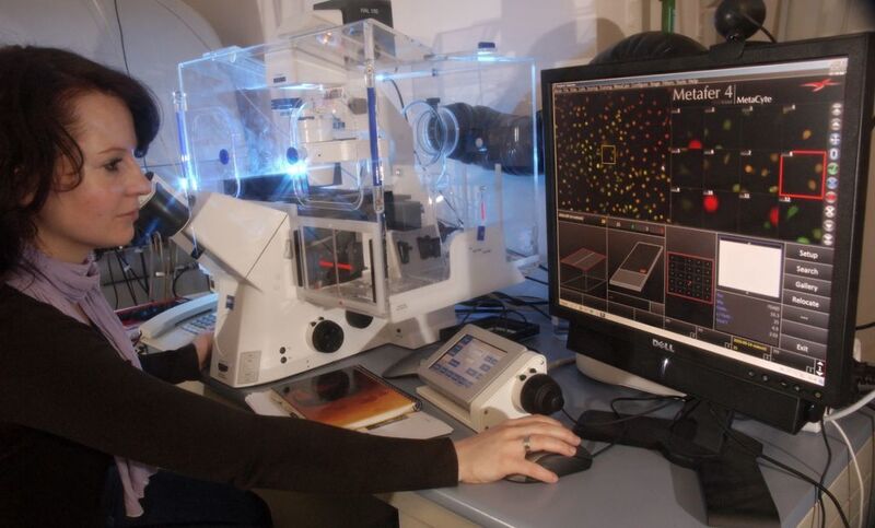 Auch ein Fluoreszenzmikroskop kommt im neuen Projekt 