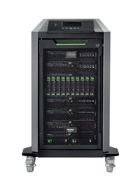 Der von Fujitsu als „Grünes Rechenzentrum“ titulierte Primergy BX400 (hier in der Tower-Version) lässt sich mit den gleichen Server, Storage und Management Blades bestücken wie der BX900. (Archiv: Vogel Business Media)