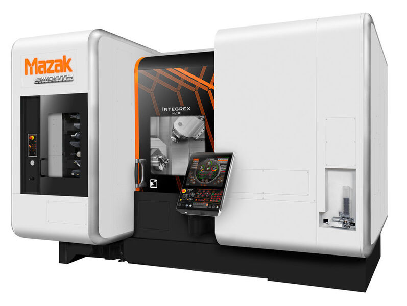Die Integrex i-2005 von Mazak arbeitet jetzt mit der komfortablen Smooth-CNC. Eine von drei Maschinen, die auf der Metav mit dem neuen Steuerungssystem live unter Span stehen... (Bild: Mazak)