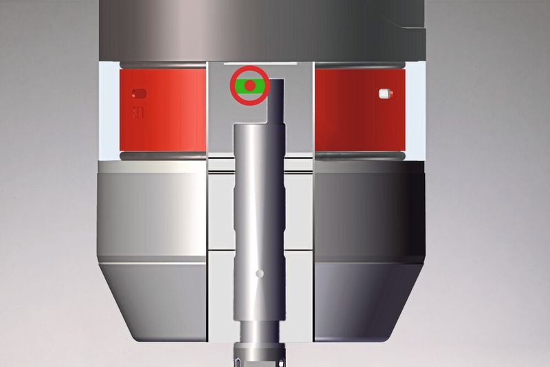 Besonders am TC61 ist das in zwei Achsen geführte, bidirektionale Messwerk mit verschleissfreier, optoelektronischer Schaltsignalgenerierung. (Bild: Blum)