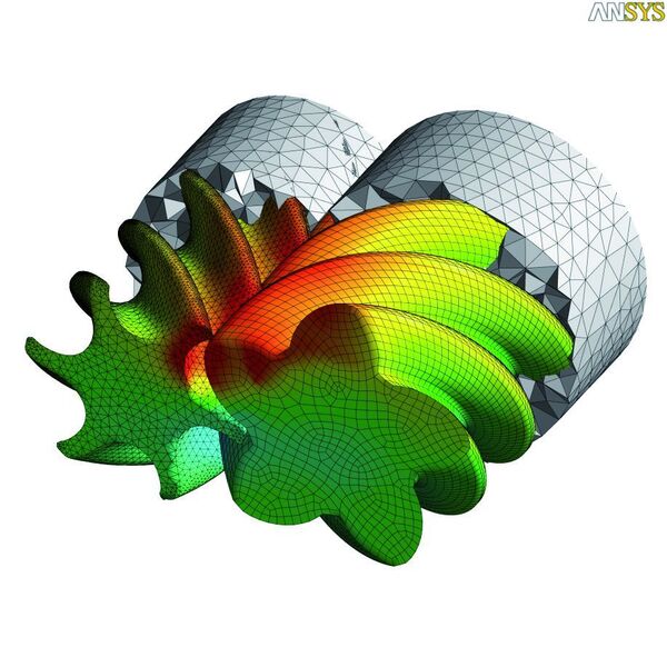 Simulation der Bewegung einer Exzenterschneckenpumpe  (Bild: Ansys)