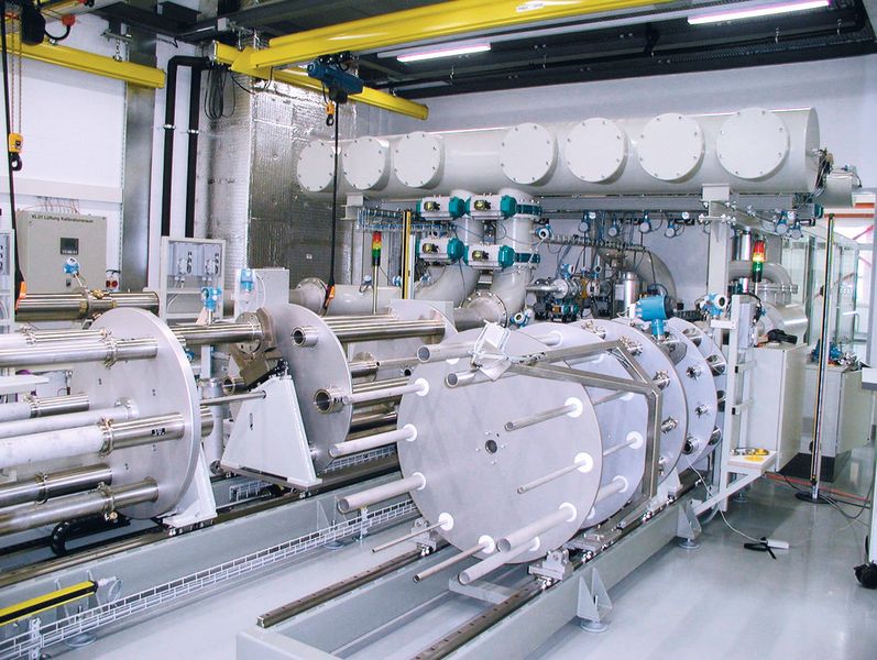 Akkreditierter Kalibrierstand nach ISO/IEC 17025:2005 für thermische Massedurchflussmessgeräte (Bild: Endress+Hauser)