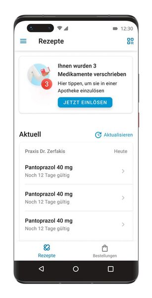 Übersichtliche Medikamenten-Übersicht in der eRezept-App  (© gematik)