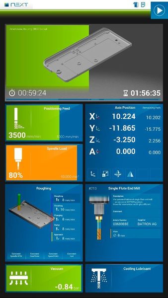 Der Datron next CAM-Assistent steht für ultimative Bedienerfreundlichkeit, denn er unterstützt den Bediener bei allen Prozessen zur Vorbereitung der Fräsbearbeitung. In vier Schritten führt der CAM-Assistent durch die Programm- und Werkzeugverwaltung, hilft bei der Einrichtung des Werkstücks und leitet durch die Werkstück-Simulation. (Datron)