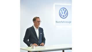 „Wir entwickeln uns vom reinen Autohersteller zum Mobilitätsanbieter“, sagt Volkswagen Nutzfahrzeuge-Chef Thomas Sedran. (Volkswagen Nutzfahrzeuge)