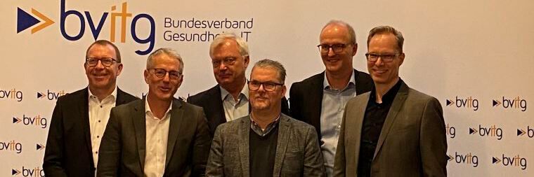 Der neue alte bvitg-Vorstand (v.l.): Dr. Ralf Brandner, Matthias Meierhofer, Bernhard Calmer, Heiko Mania, Gerrit Schick, Andreas Kassner