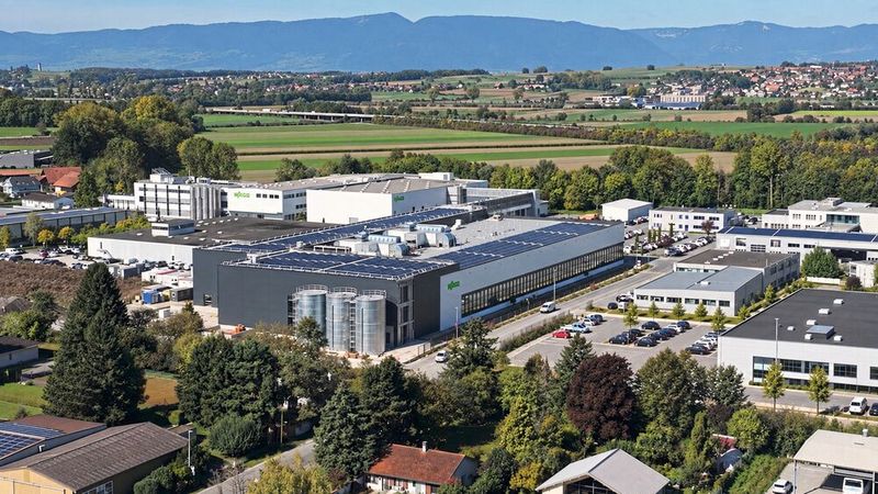 Vue aérienne du site WAGO à Domdidier, permettant de montrer l’importance du site et son développement. (Source : WAGO Contact)
