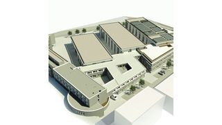 The drawing of the building complex. The PIC 4.0 new building will be built on the area on the right. (aig+ Architekten_IKV)