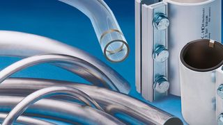 Für die Förderung von hoch abrasivem Material bietet HS-Umformtechnik auch hochverschleißfeste HVA-Niro Edelstahl-Rohrbögen. (Bild: HS-Umformtechnik)