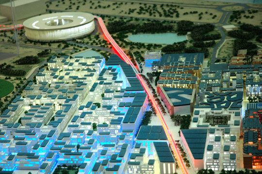 Modell der zukünftigen Masdar City. (Archiv: Vogel Business Media)