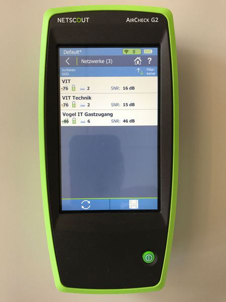 Im Bereich „Netzwerke“ zeigt der AirCheck alle drahtlosen Netzwerke der Umgebung an. (VIT (Donner))