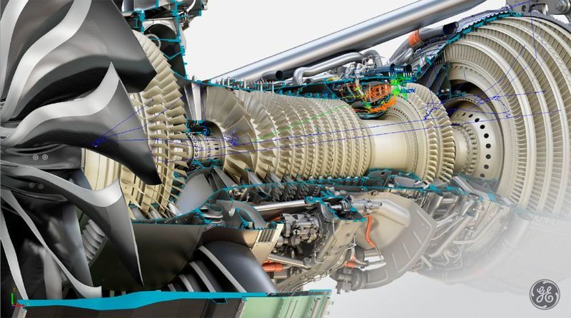 Flow Simulator Modell eines GE Flugzeugtriebwerks (Altair)