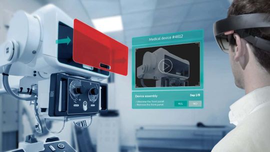 (Training mit interaktiven AR-Guides verbessert den Wissenstransfer um 70%. Bildquelle: Re'flekt)