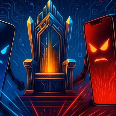 Seit Jahren kämpfen Apple und Samsung um den Smartphone-Thron. (Bild: Dall-E / KI-generiert)