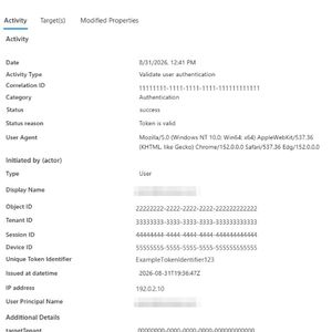 Die Detailansicht im Überwachungsprotokoll nennt für eine Anmeldung Zeitpunkt, Browser, IP-Adresse, Sitzungs- und Geräte-ID.(Bild:  Thomas Joos)